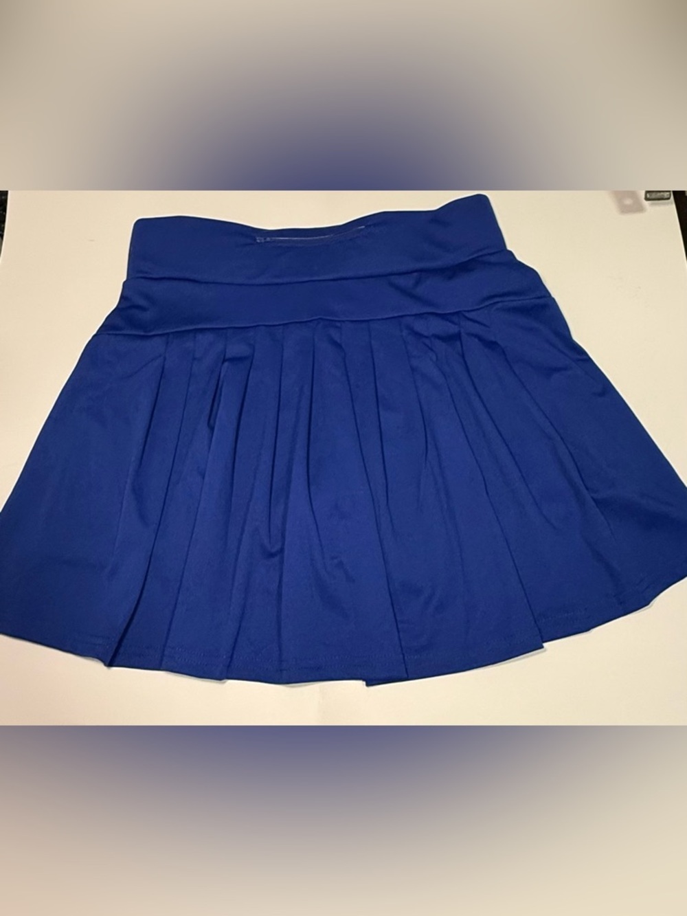 Werena Back Pleated Tennis Skirt Sz XL Royal Blue Pull On Stretch High Waist